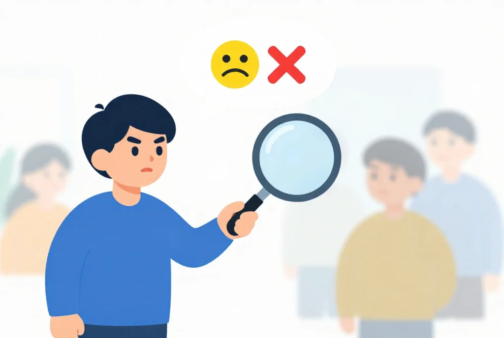 他者を性格で判断する基本的帰属の誤りのイメージ
