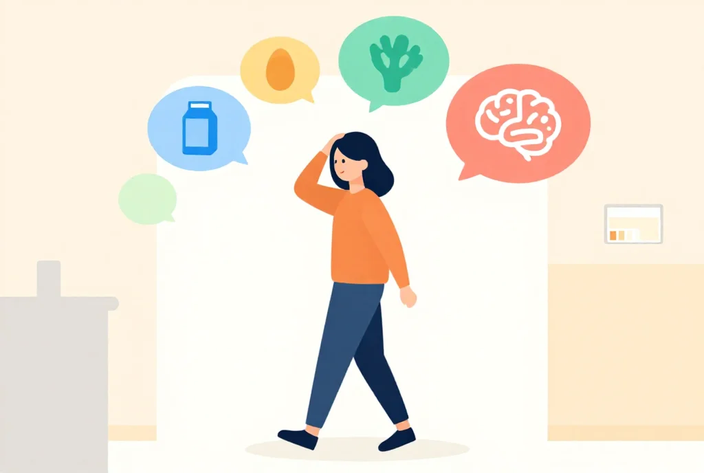 マジカルナンバーの概念を表す記憶容量の図解イラスト